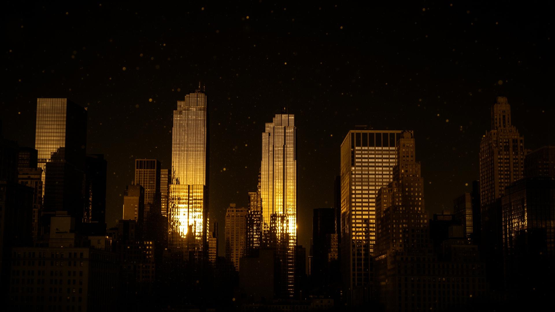 Manhattan skyline at twilight